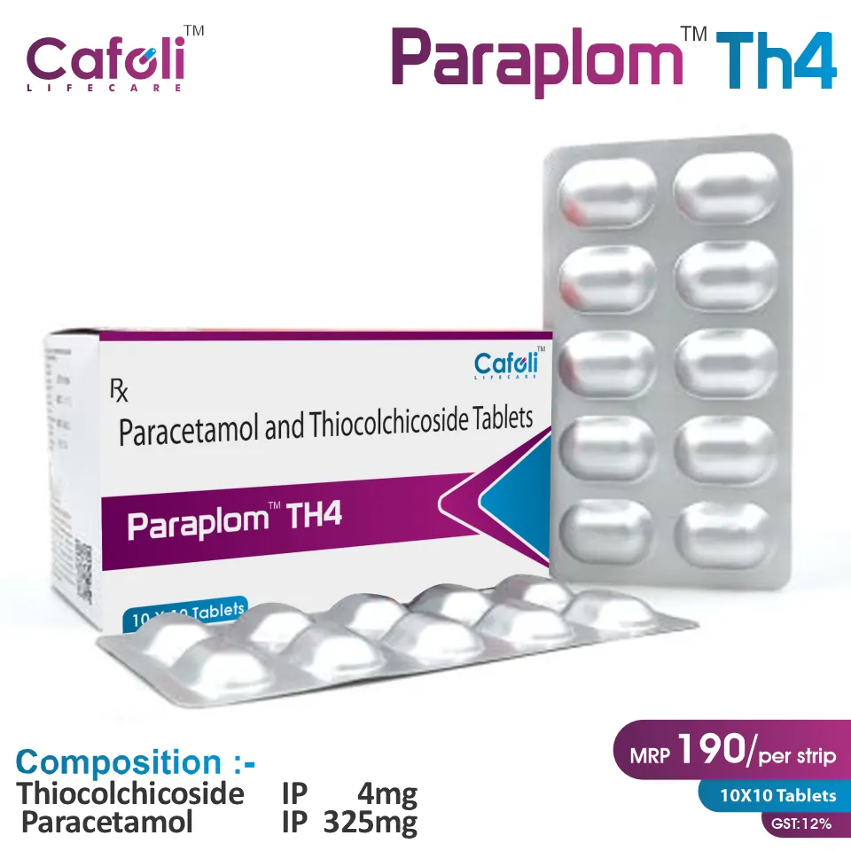 Thiocolchicoside 4mg + Paracetamol 325mg Tablet | Muscle Relaxant Segment | Best Price for PCD Pharma Franchise